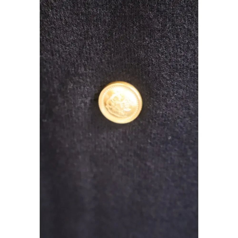 NEW International Concepts Black Double Breasted Gold Button Sweater Blazer M